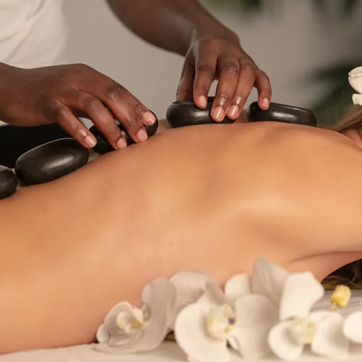 Hot stone massage treatment